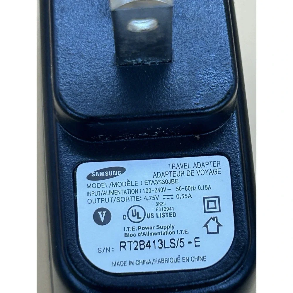 Samsung ETA3S30JBE Travel Charger Adapter USB Wall Plug 4.75V 0.55A OEM